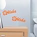 StikEez Orange Small 2-Pack Aloha With Hawaiian Flower Fun Wall Decal