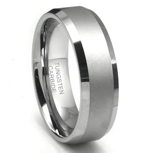 8MM Tungsten Carbide Men's Ring in Comfort Fit and Matte Finish Sz 10
