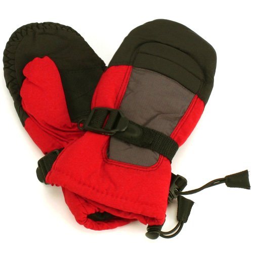 Ages 4-7 Winter Thinsulate 3M Waterproof Ski Snow Palm Grip Mitten Gloves Red