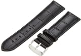 Hadley-Roma Men's MSM824RA-240 24-mm Black Genuine Alligator Leather WatchStrap
