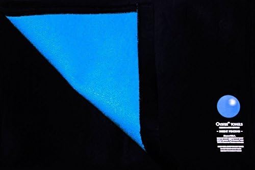 New! Medium Patent Pending Oyster Brand Black and Turquoise Collection Sports and Hand Towel - Turkish Cotton Terry on One Side and Polyester/spandex on the Other