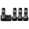 Panasonic KX-TG6624EB Quad Digital Cordless Phone Set with Answer Machine - Black