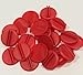 Plastic Card Stand (Red) to Hold up Playing Cards or Cardboard Marker Cut-outs: Set of 20 Red Color Round Board Game Playing Pieces (School Classroom Supplies, Arts & Crafts Projects, Teaching & Education Toy Resource Components, Extra Instructional Play Materials)