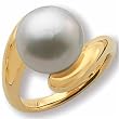 14Kt Yellow Gold Stylish Orb Cultured South Sea Pearl Ring