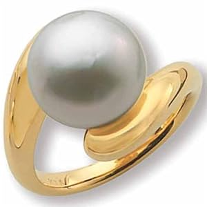 14Kt Yellow Gold Stylish Orb Cultured South Sea Pearl Ring