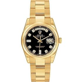 Rolex Oyster Perpetual Day-Date 18kt Yellow Gold Diamond Mens Watch 118208-CDD