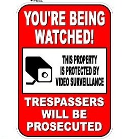You’re Being Watched Security Video Surveillance Trespassers Prosecuted Business Sign – Window Wall Sticker