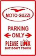 MOTO GUZZI PARKING race import motocycle sign