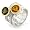 Silver & 18K Gold Smokey Quartz & Citrine Ring with Diamonds