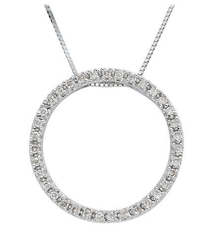14k White Gold Diamond Circle Pendant 1/4 cttw 41KH9X5EX9L 14k White Gold Diamond Circle Pendant 1/4 cttw