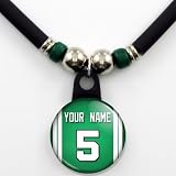 Boston Celtics Basketball Jersey Necklace Personalized with Your Name and Number