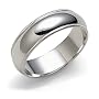 14k White Gold 6mm Milgrain Half Round Band