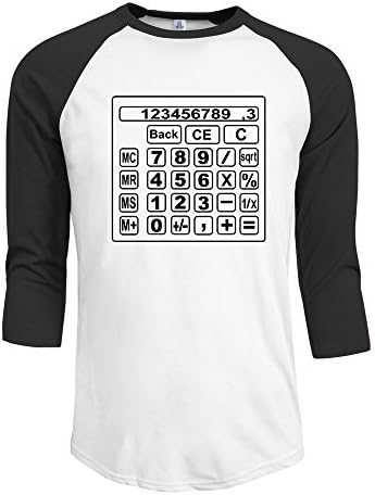 Hotboy19 Men Math Calculator Raglan 3/4 Sleeve T-Shirt Black Size L