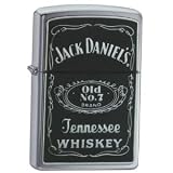 Kitchen & Housewares : Brushed Chrome, Jack Daniel's Silver Stencil (ZI200JD430) Category: Chrome Zippo Lighters