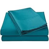 Cotton Blend 600 Thread Count , Deep Pocket, Soft, Wrinkle Resistant 3-Piece Twin XL Bed Sheet Set, Solid Teal