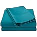 Cotton Blend Deep Pocket, Soft, Wrinkle Resistant 4-Piece King Bed Sheet Set, Solid Teal
