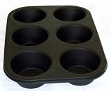 from WellBake Silicone Cookware WellBake JUMBO Extra Large Muffin Tray - 6 Cup. Heavy Duty Non-Stick Silicone Bakeware + 10 Year Guarantee. Super Size American Muffins + Cupcakes Model 201072