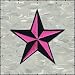 3 Inch Nautical Tattoo 3D Star Embroidered Iron On Applique Patch FD - Pink & Black S3I