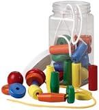 String A Lace Jumbo Beads with Plastic Jar Made In The USA