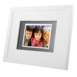 5x7_5.6_128_white, modern, beveled, double-matted Digital Picture Frame