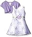 Youngland Girls' Purple Schiffli Occasion Dress With Knit Cardigan