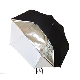 Studiohut 33 Double Flash White/Silver/Black Reversible Lighting Umbrella with removable cover
