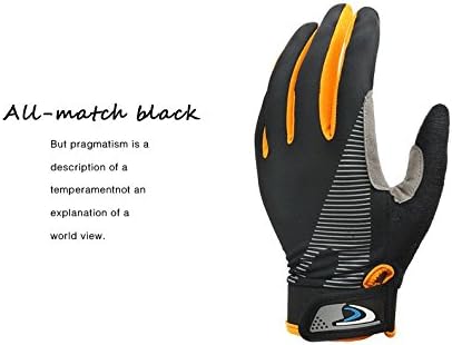 Upalm Outdoor Lovers Full Finger Motocycle Bike Cycling Gloves (Black & Orange, M)
