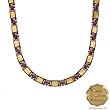MARCEL DRUCKER Wonderful Necklace With 0.76ctw Genuine Amethysts Made in 24K Yellow Gold foil and Titanium. Total item weight 44.5g Length 16.5in