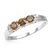 Three-stone Plus Ring With Genuine Natural Fancy Brown Diamonds Crafted in White Gold- Size 7 (Size 7)