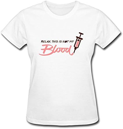 CHANGQING Relax 1 This Is Not My Blood (2c)++ Tee Shirts For Womens S White