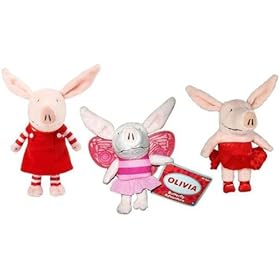  Olivia the PIG 5 inch Plush SET of 3 / Includes : Playtime Olivia , Ballerina Olivia & Butterfly Adventure Olivia