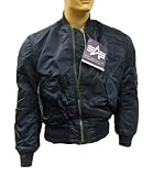 Alpha Industries MA-1 Ground Crew Flight Jacket Navy Blue. Made In The USA.