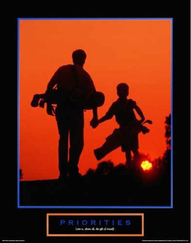 Father SON Golf Motivational Poster Inspirational Art Print