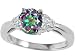 1.37 cts Genuine Mystic Rainbow Topaz and Diamond Engagement Ring - 14kt White or Yellow Gold