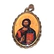 Jesus the Word - Christ Pantocrator - enamelled bronze large medal (4.2 cm or 1.7 inches).