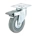 Steelex D2598 3-Inch 150-Pound Swivel Double Lock Rubber Plate Caster, Gray