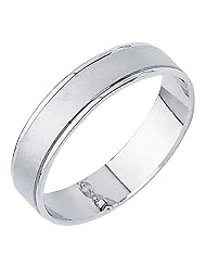 14k White Gold Matte Embossed Designer Wedding Ring Ring for Men & Women -... by 