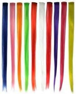 20" Yellow Colored Hair Extensions! Press On Hair "Color Pops" Also available in Yellow, Green, Red, Pink and Orange!