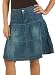 Classic Woman Three Tier Distressed Denim Skirt