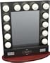 Broadway Table Top Lighted Vanity Mirror 27" x 13" - Black Frame, Cherry Surface
