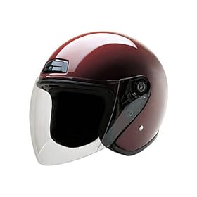 HCI-20 Wine Open Face Motorcycle / Scooter Helmet with Clear Flip Visor (Large)