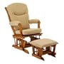 Beige Sleigh Glider and Ottoman Set Honey