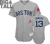 Carl Crawford Jersey: Big & Tall Majestic Grey Authentic Boston Red Sox Jersey with Fenway Park 100th Year Anniversary Patch