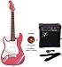 Short Scale Pink Electric Guitar Pack SST62MG34BGMY Left +GA1065