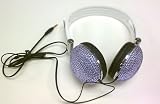 Purple Lilac Crystal Rhinestone Bling DJ Over-Ear Headphones