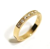 Diamond Pave Prong Set Stacking Band or Anniversary Ring, 14k Yellow Gold, Ring Size 6 (T.w 0.20)
