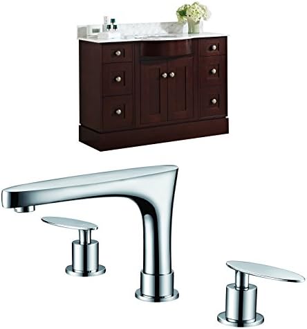 Jade Bath JB-8793 48" W x 22" D Birch Wood-Veneer Vanity Set with 8" o.c. CUPC Faucet, Coffee