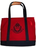 Women's Ralph Lauren Purse Handbag McCallister Medium Zip Tote Red/Navy