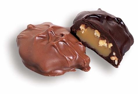 Pecan Caramel Patties - Dark Chocolate [5LB Box] by Asher