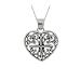 Sterling Silver Celtic Heart Pendant w/ Rolo Chain, 18